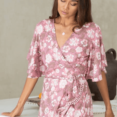 Dreamy Rayon Voile Wrap Dress - 0
