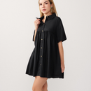 Black Verity Shirt Dress organic Cotton for Petites