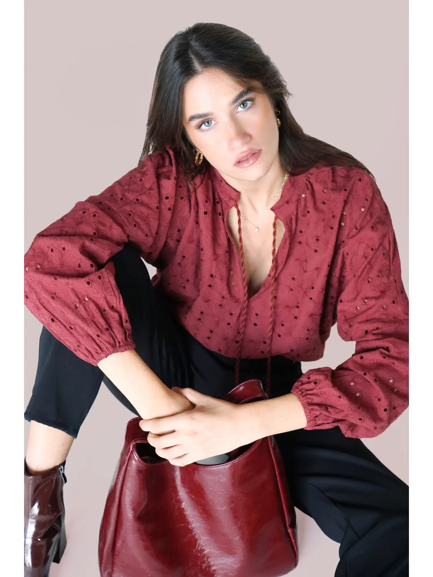 Burgundy shirt