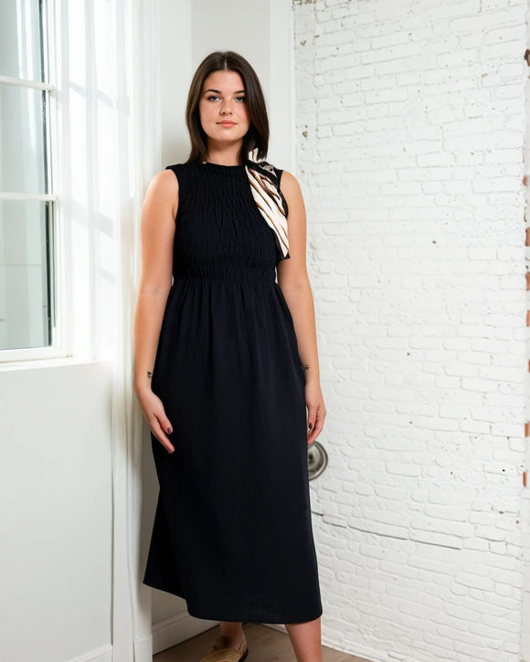 ALBER DRESS Navy Blue Organic Gauze