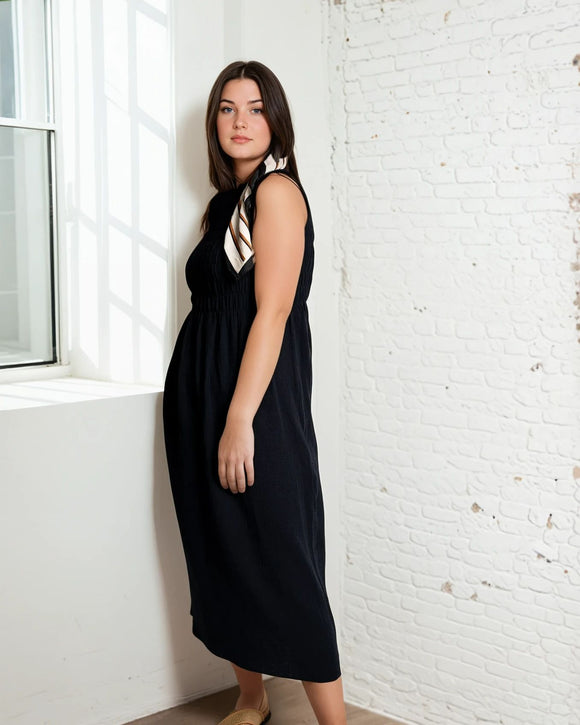 ALBER DRESS Navy Blue Organic Gauze