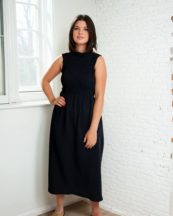 ALBER DRESS Navy Blue Organic Gauze