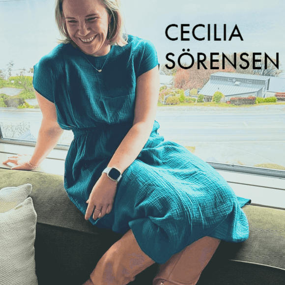 Cecilia petrol green midi dress organic cotton style society 1