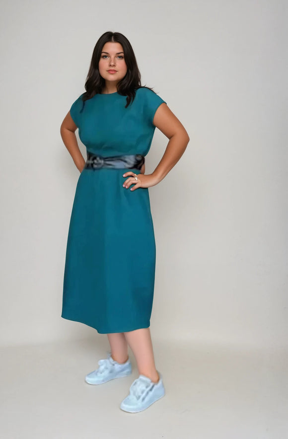Magnolia Petrol Green Organic Double Gauze Dress
