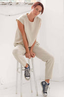 DAUCUS TOP Organic Muslin Sand Linen-9