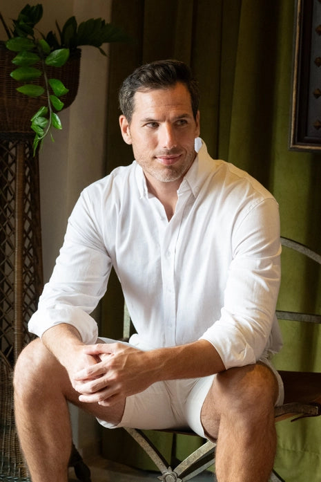 Cotton_Natural_White_Cotton_Linen_Long_Sleeve_Men_Shirt