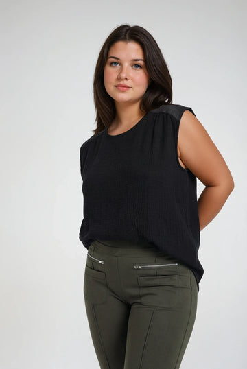 DAUCUS TOP Organic Muslin Black Linen