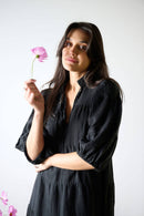 Eadie Lifestyle Bella Black Linen Womens Dress at Style Society Marketplace.  OEKO-TEX® and GOTS certified.