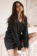 Eadie Lifestyle - Isla Black Cotton Knit Sweater - Style Society Marketplace