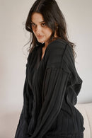 Eadie Lifestyle - Isla Black Cotton Knit Sweater - Style Society Marketplace Cotton Knit