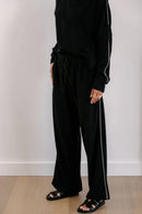 Empire Classic Lounger Pant - Black with White Piping-1