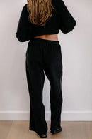 Empire Classic Lounger Pant - Black with White Piping-2