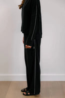 Empire Classic Lounger Pant - Black with White Piping-9