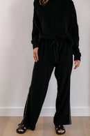 Empire Classic Lounger Pant - Black with White Piping-8