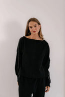 Empire Elevated Crew - Black with White Piping-1