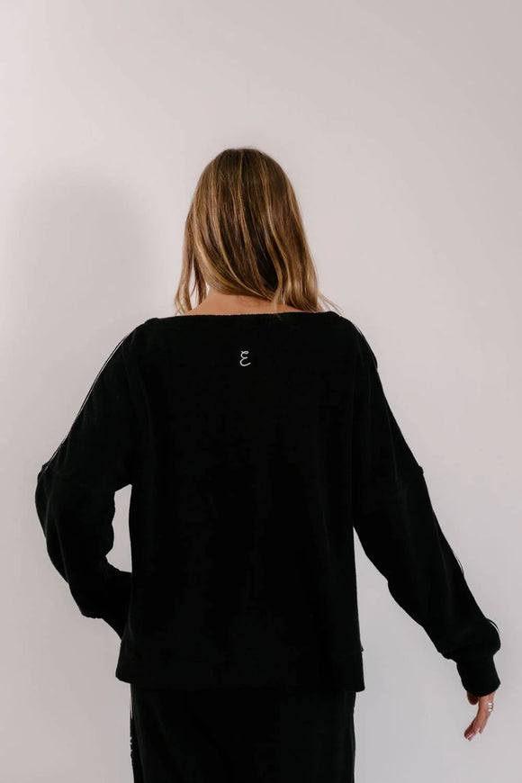 Empire Elevated Crew - Black with White Piping