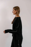 Empire Elevated Crew - Black with White Piping-8