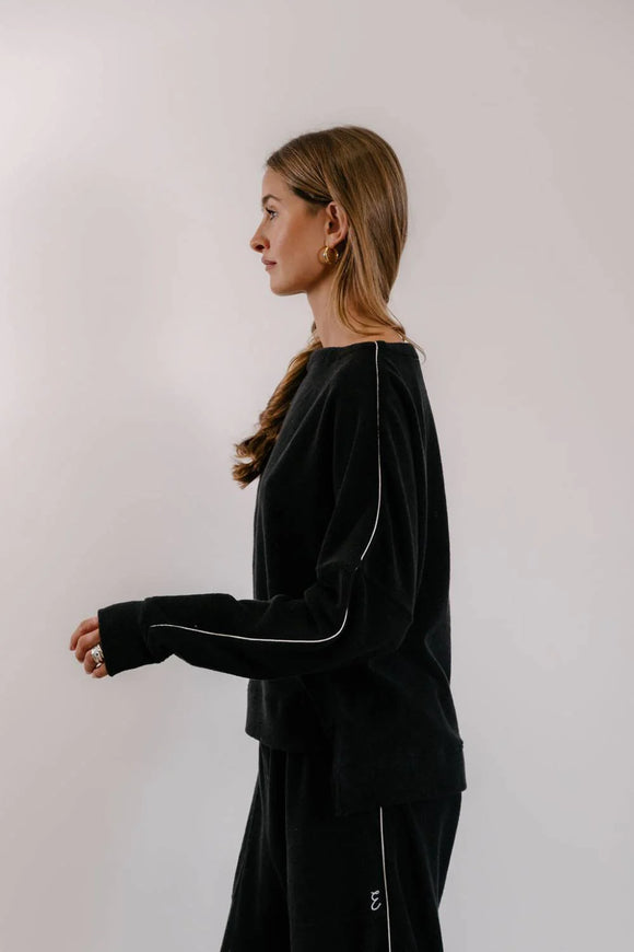 Empire Elevated Crew - Black with White Piping