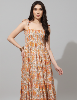 Fox_Mermaid_Cotton_orange_Handmde_dress