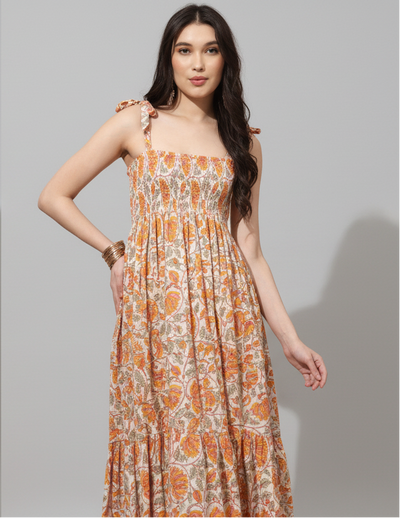 Fox_Mermaid_Cotton_orange_Handmde_dress