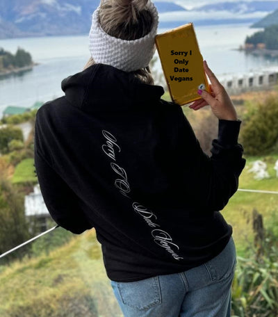 "Sorry I Only Date Vegans" Black Hoodie - 0