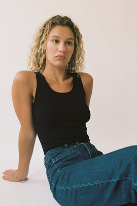 LA Relaxed Classic Ribbed Cotton Tank Style Society Marketplace Casual Singlet