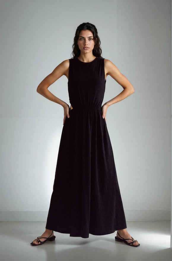 Minimalist Organic Jersey Dress with Vented Back