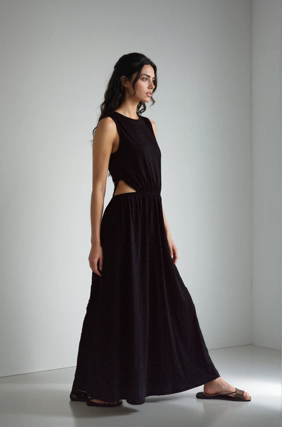 Minimalist Organic Jersey Dress with Vented Back