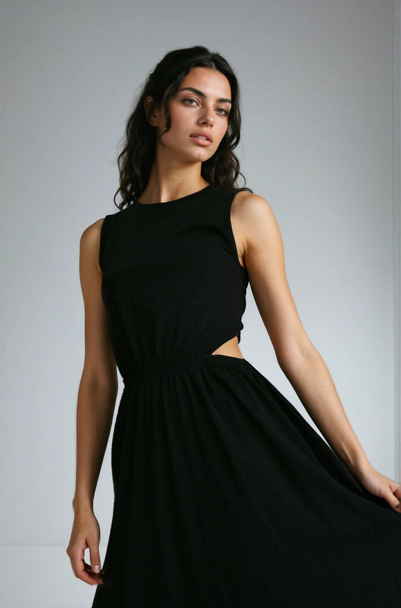 Minimalist Organic Jersey Dress with Vented Back