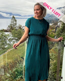 Magnolia Petrol Green Organic Double Gauze Dress-1