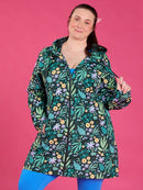 Leaves & Blooms Longline Raincoat-5