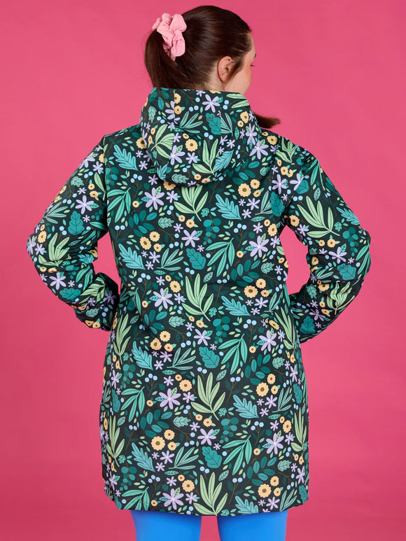 Leaves & Blooms Longline Raincoat