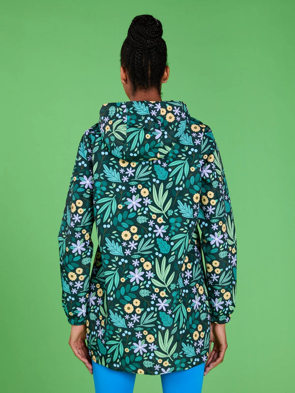 Leaves & Blooms Longline Raincoat