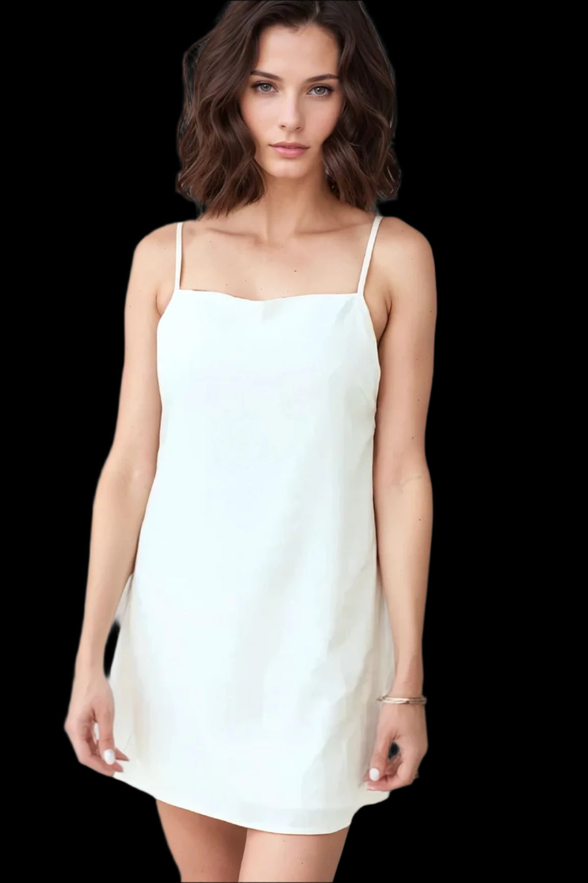 Linen A-Line Dress in Pearl