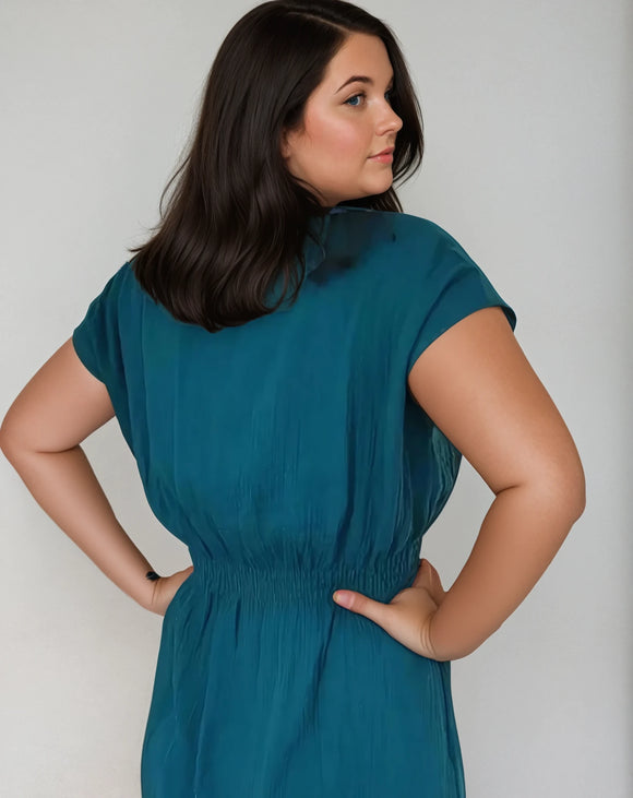 Magnolia Petrol Green Organic Double Gauze Dress