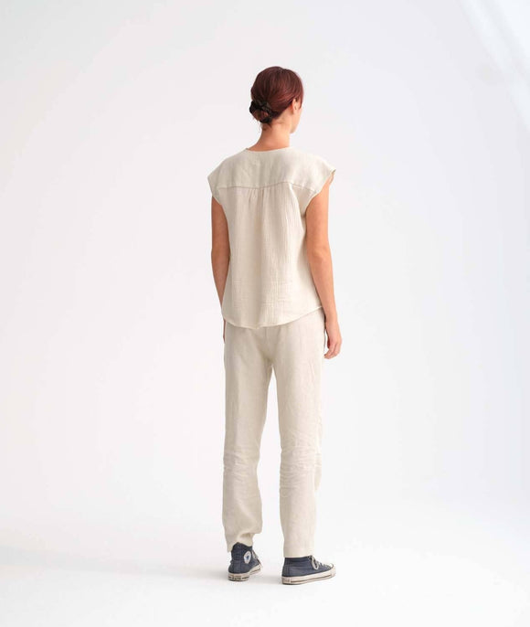 Muslin Sand  Linen on Model Back Style Society Marketplace