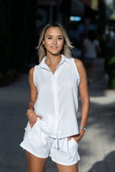 Natural Organic Peru Cotton Astra White Button Shirt at Style Society Marketplace