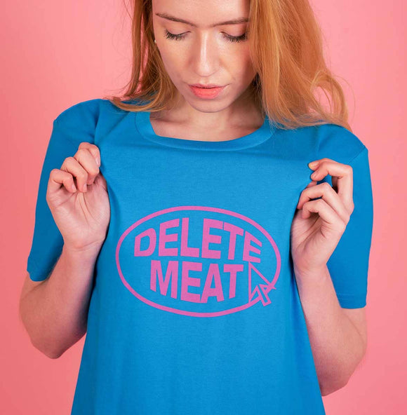 Plant Faced Clothing Royal Blue 'Delete Meat' Unisex T-Shirt Style Society Marketplace Ladies S