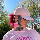 Plant Faced Dad Hat - Pastel Pink-4