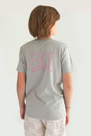 Plant Faced Clothing Plant Based Opal Grey 'Delete Meat' Unisex T-Shirt for Teens at Style Society marketplace