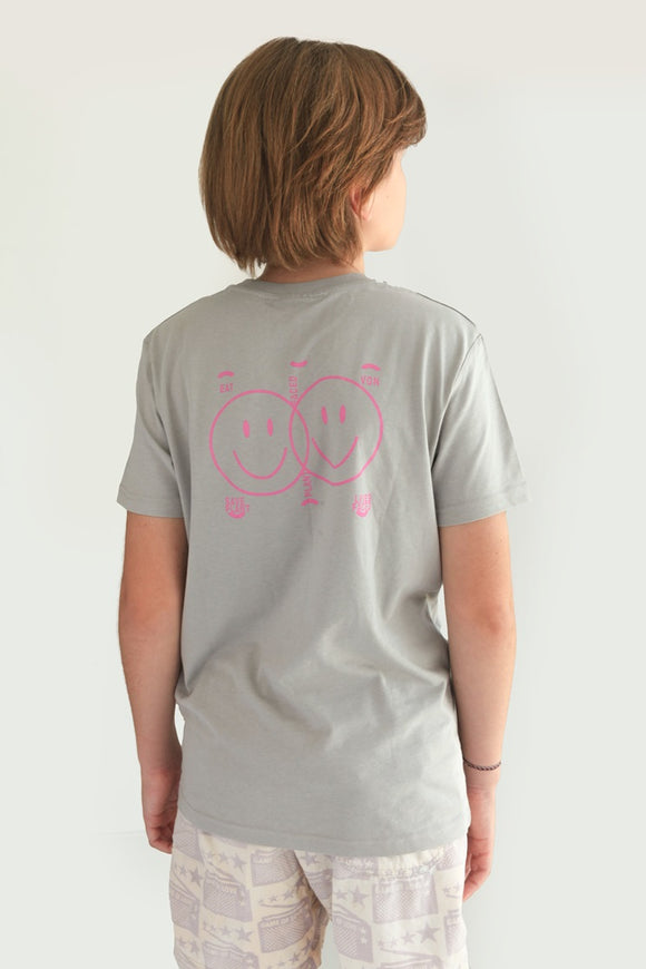 Plant Faced Clothing Plant Based Opal Grey 'Delete Meat' Unisex T-Shirt for Teens at Style Society marketplace