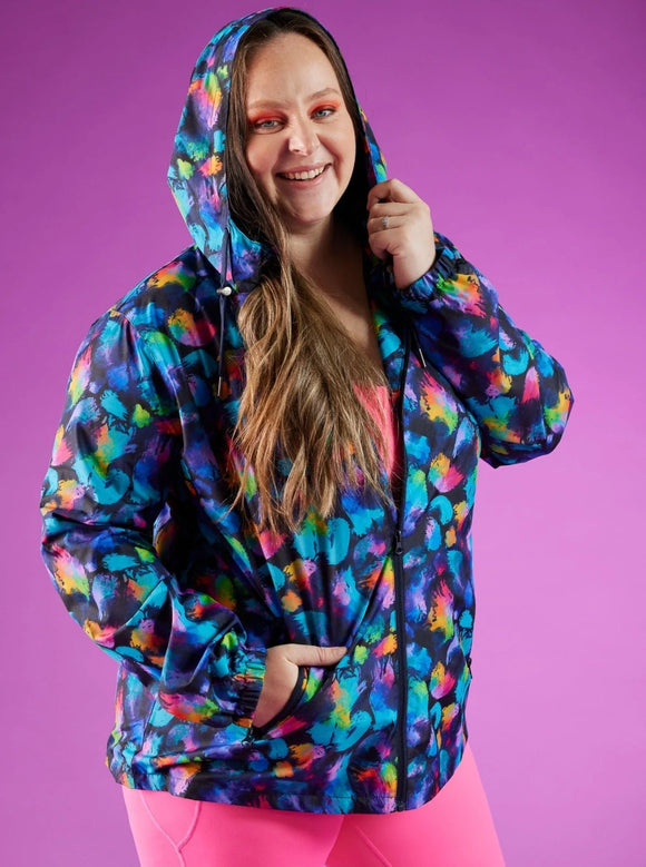 Rainbow Splatter Raincoat- Adults