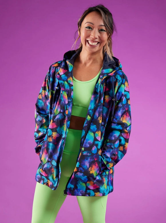 Rainbow Splatter Raincoat- Adults