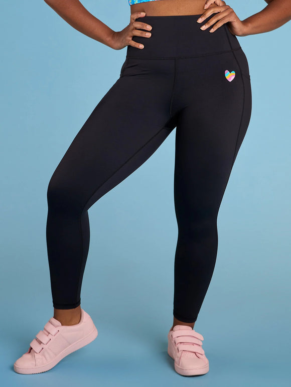 Rainbow at Heart Everyday Black Legging- 7/8