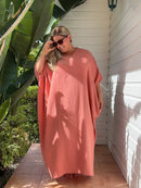 Shanti Cotton Gauze Kaftan ~ Rose-1
