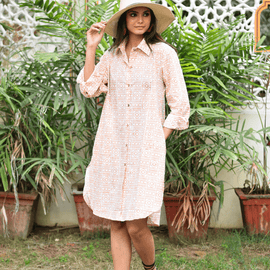 Neha Shirt Dress - Geo Print - 0