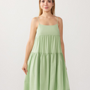 Spring Green Cotton Dress for Petites