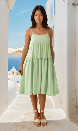 Spring Green Shoestring Vivien Midi Dress