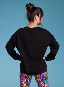 Sprinkle Positivity Organic Cotton Sweatshirt- Jet Black - 0