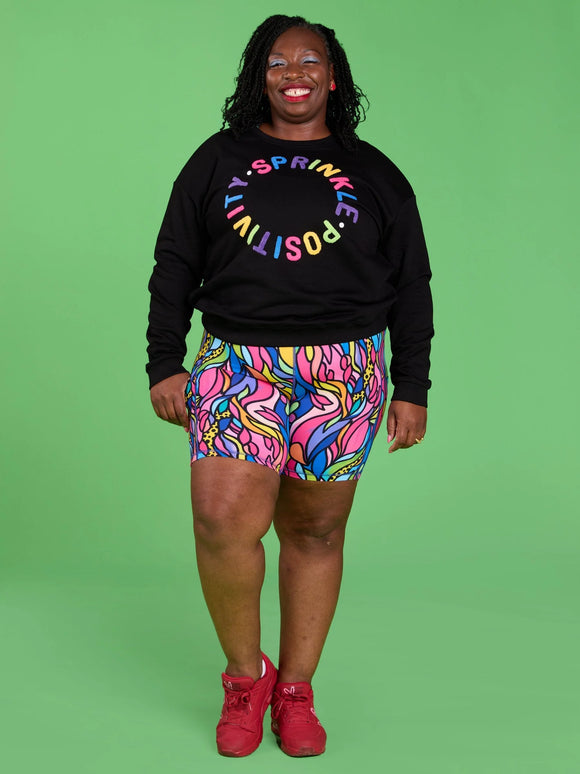 Sprinkle Positivity Organic Cotton Sweatshirt- Jet Black